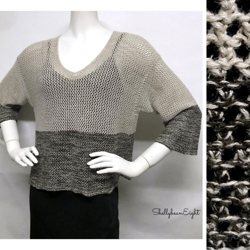 Emanuel Ungaro Open Weave Knit Top Sweater M 10